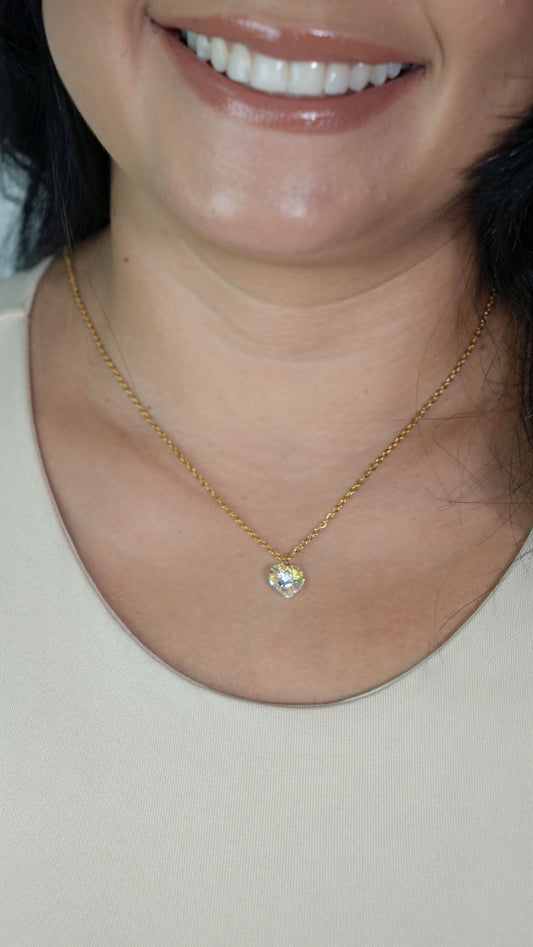 Cadena corazon brillante